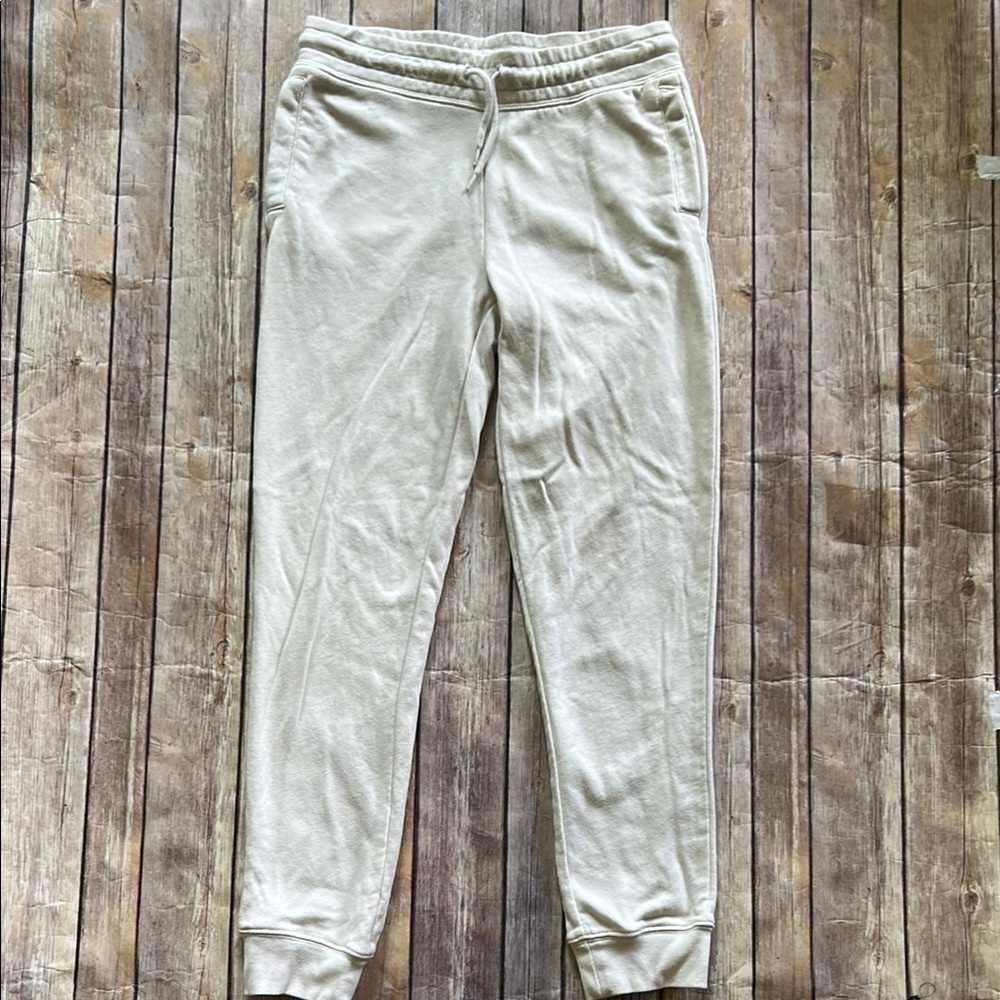 Old Navy Cream Joggers with Tapered Leg Design